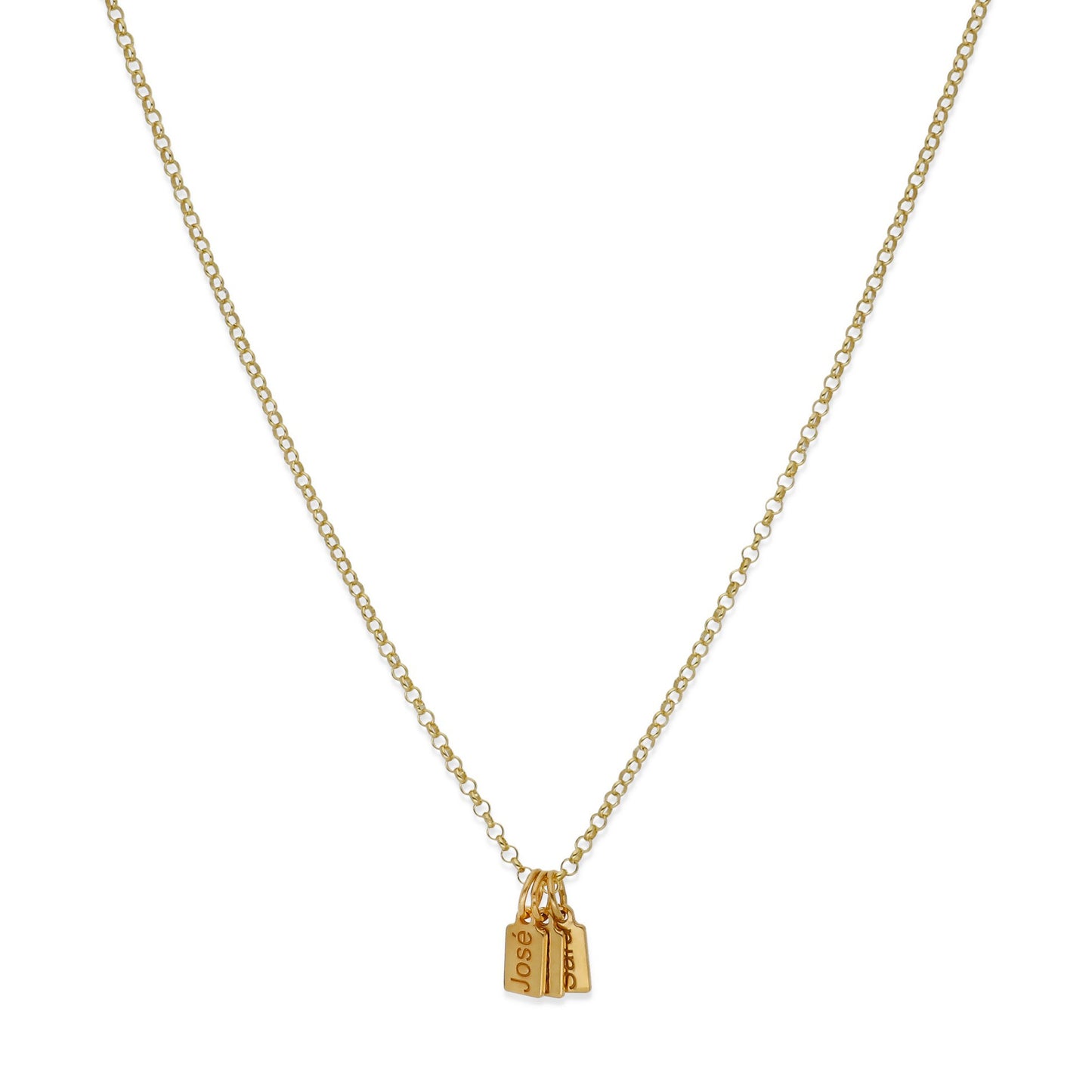 Collar Vesta nombres en Plata 925 y Baño Oro rosa 18k
