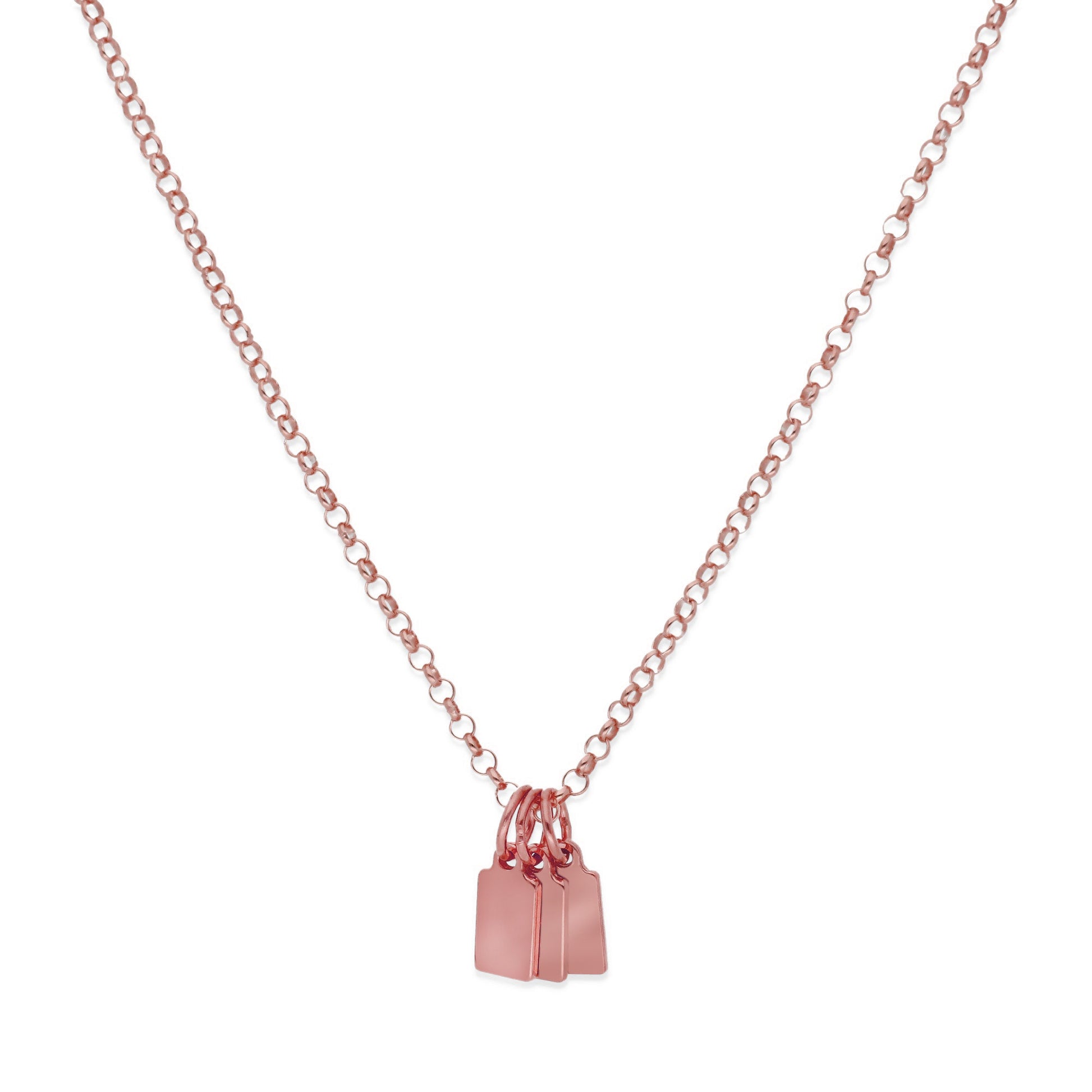 Collar Vesta nombres en Plata 925 y Baño Oro rosa 18k
