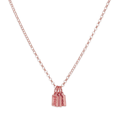 Collar Vesta nombres en Plata 925 y Baño Oro rosa 18k