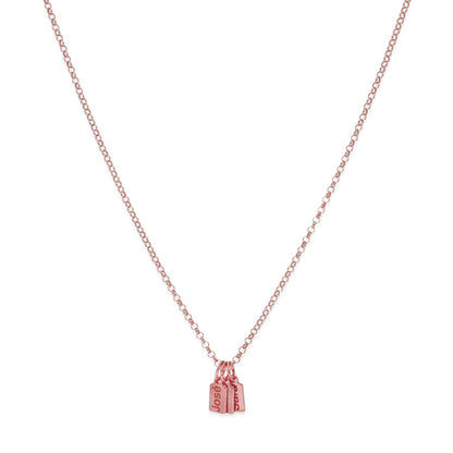 Collar Vesta nombres en Plata 925 y Baño Oro rosa 18k