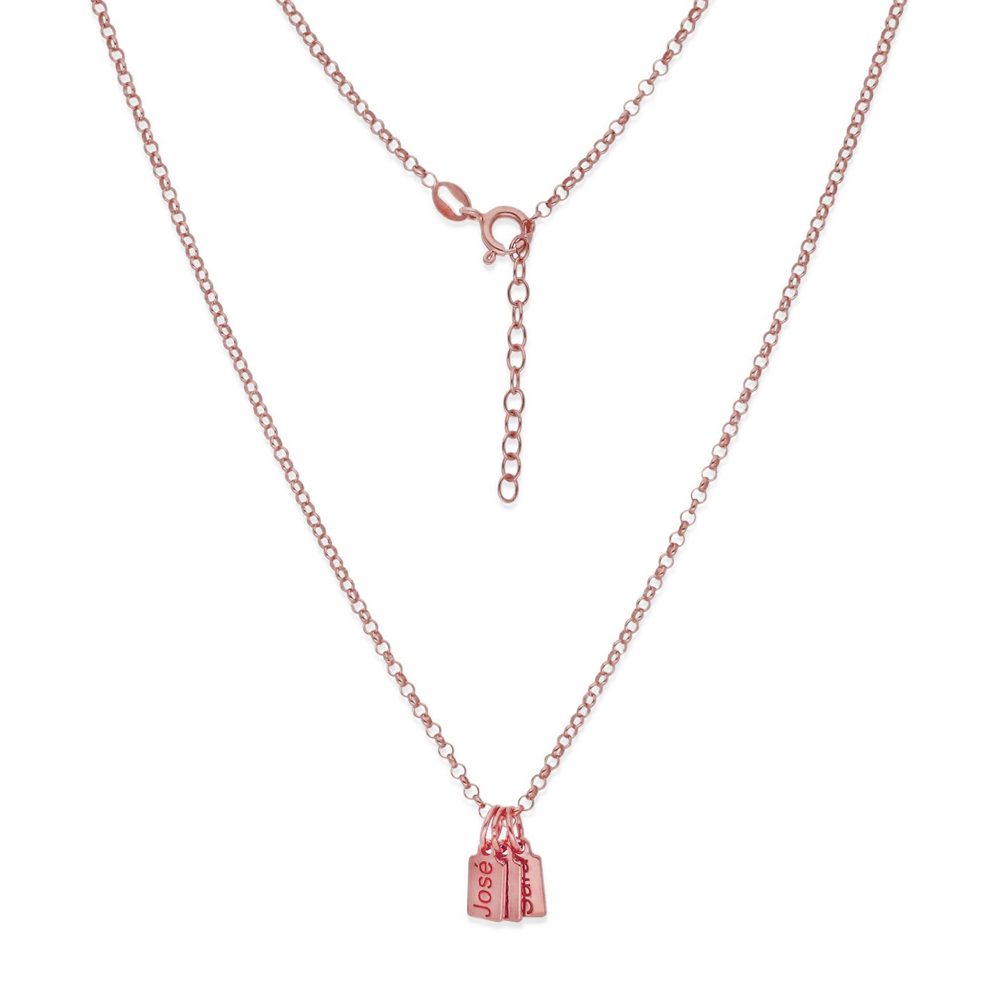 Collar Vesta nombres en Plata 925 y Baño Oro rosa 18k