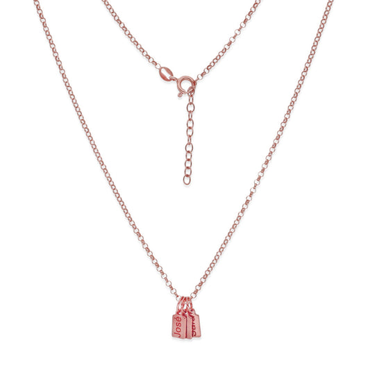 Collar Vesta nombres en Plata 925 y Baño Oro rosa 18k