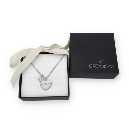 Collar Eternity 2 Corazones en Plata 925 y Baño Oro 18k