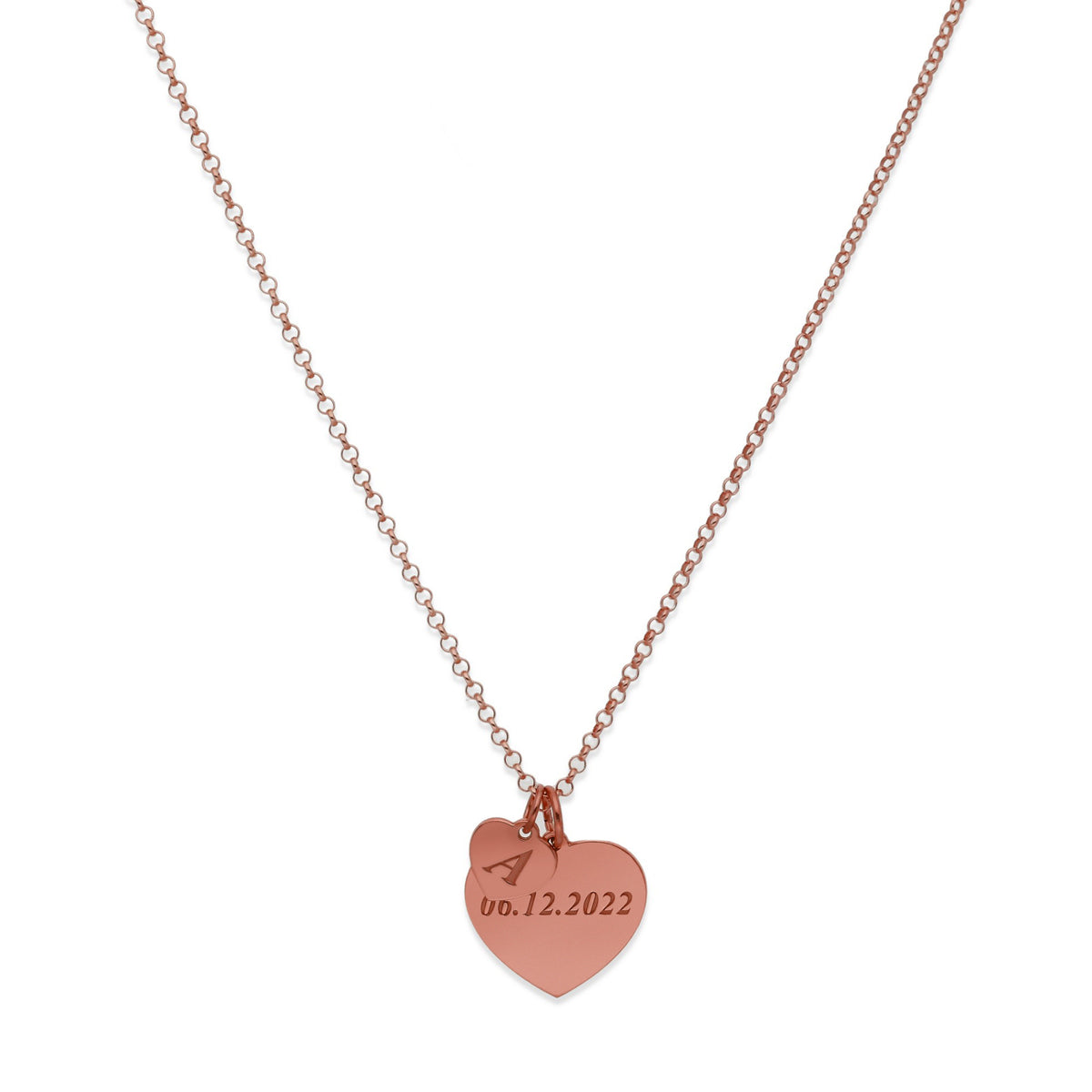 Collar Eternity 2 Corazones en Plata 925 y Baño Oro 18k