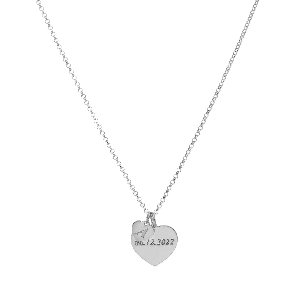 Collar Eternity 2 Corazones en Plata 925 y Baño Oro rosa 18k