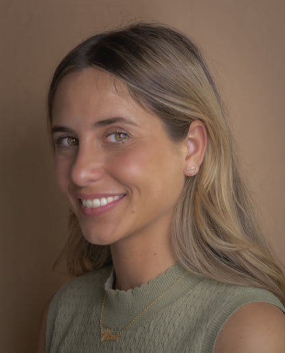 Pendientes Aria Corazón Nombre en Plata 925 con baño de Oro 18k