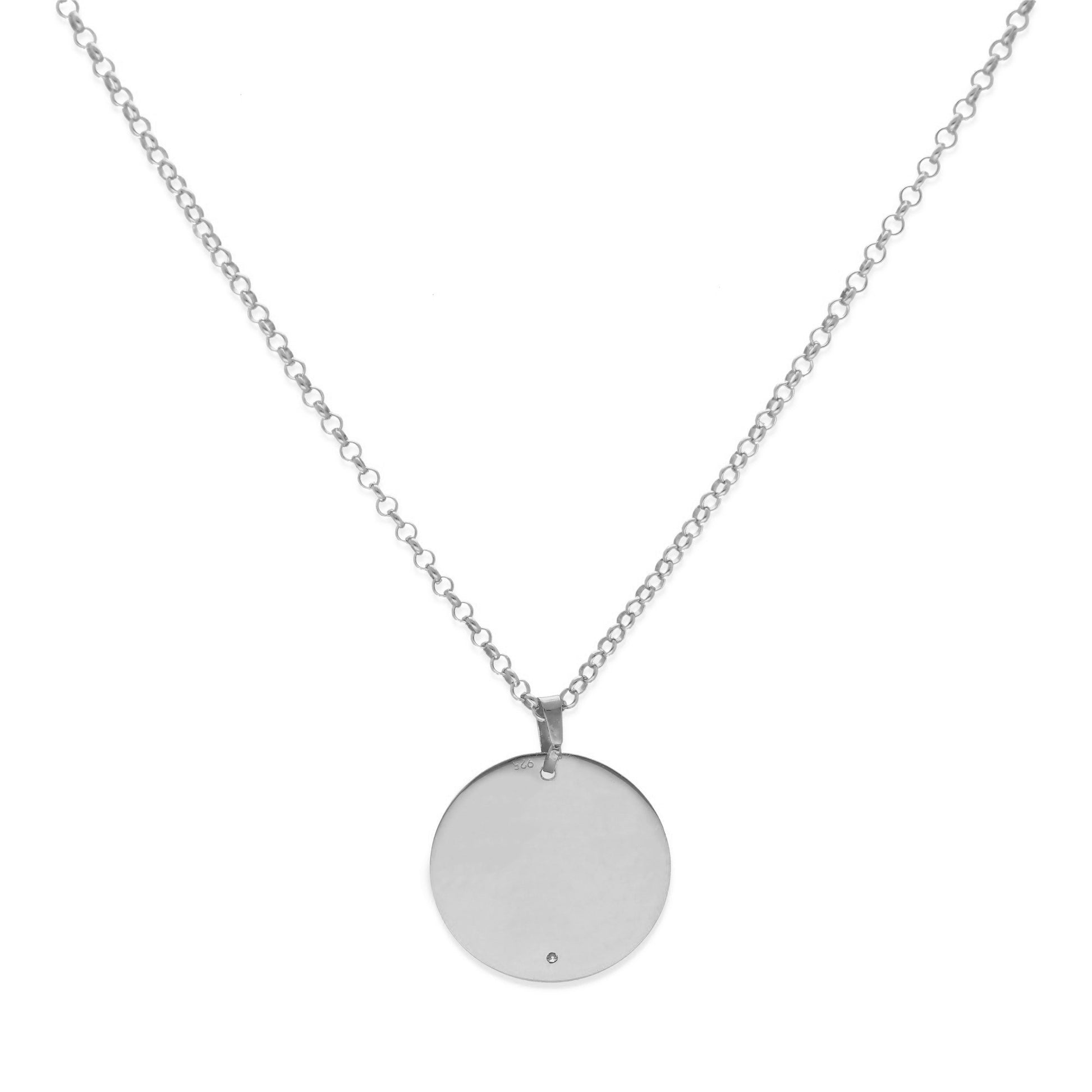 Collar Inari Dije inicial con diamante en Plata 925 y Baño Oro 18k
