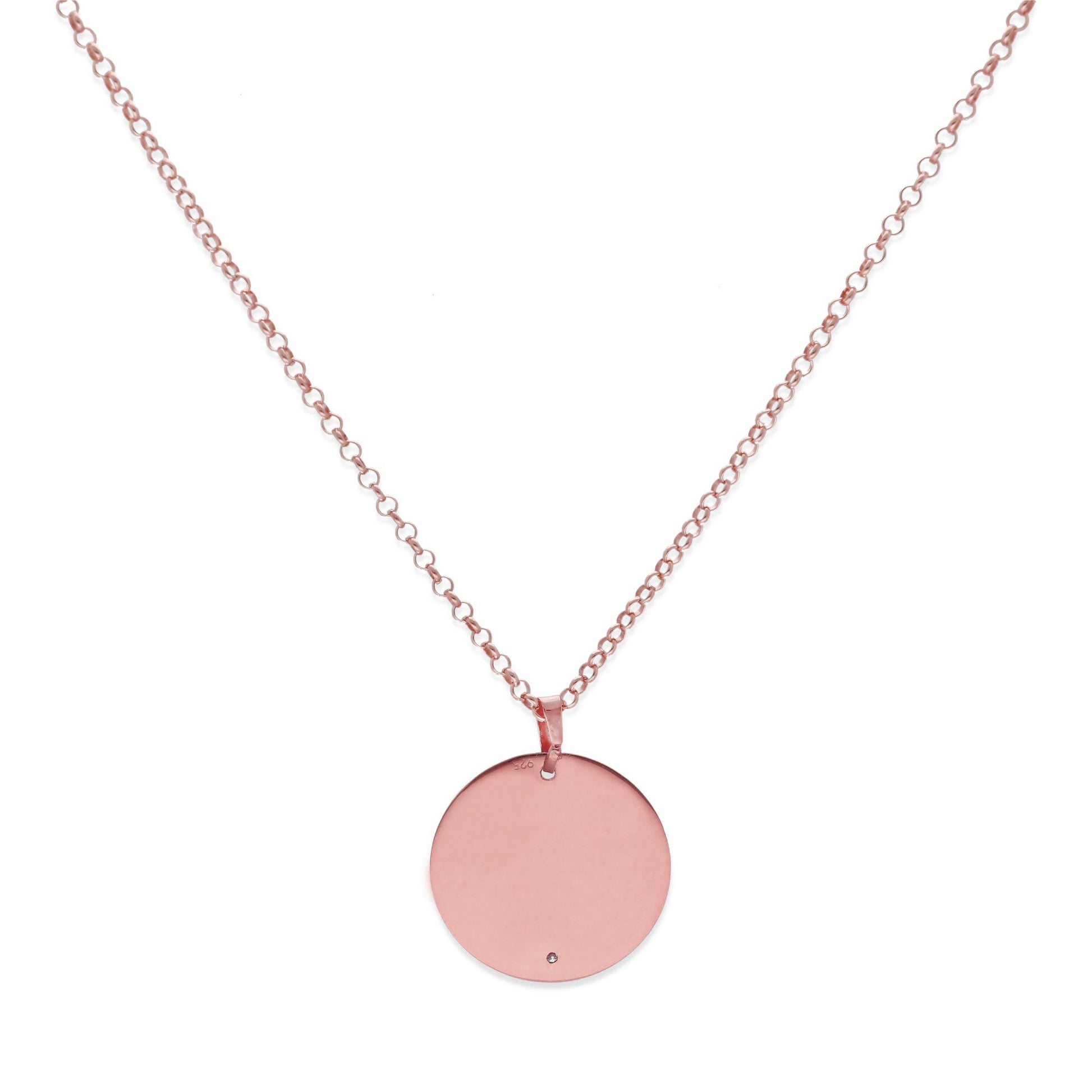 Collar Inari Dije inicial con diamante en Plata 925 y Baño Oro 18k