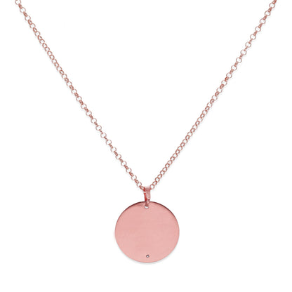 Collar Inari Dije inicial con diamante en Plata 925 y Baño Oro 18k