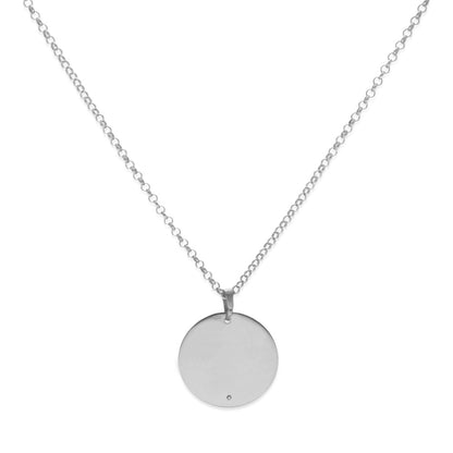 Collar Inari Dije inicial con diamante en Plata 925 y Baño Oro rosa 18k