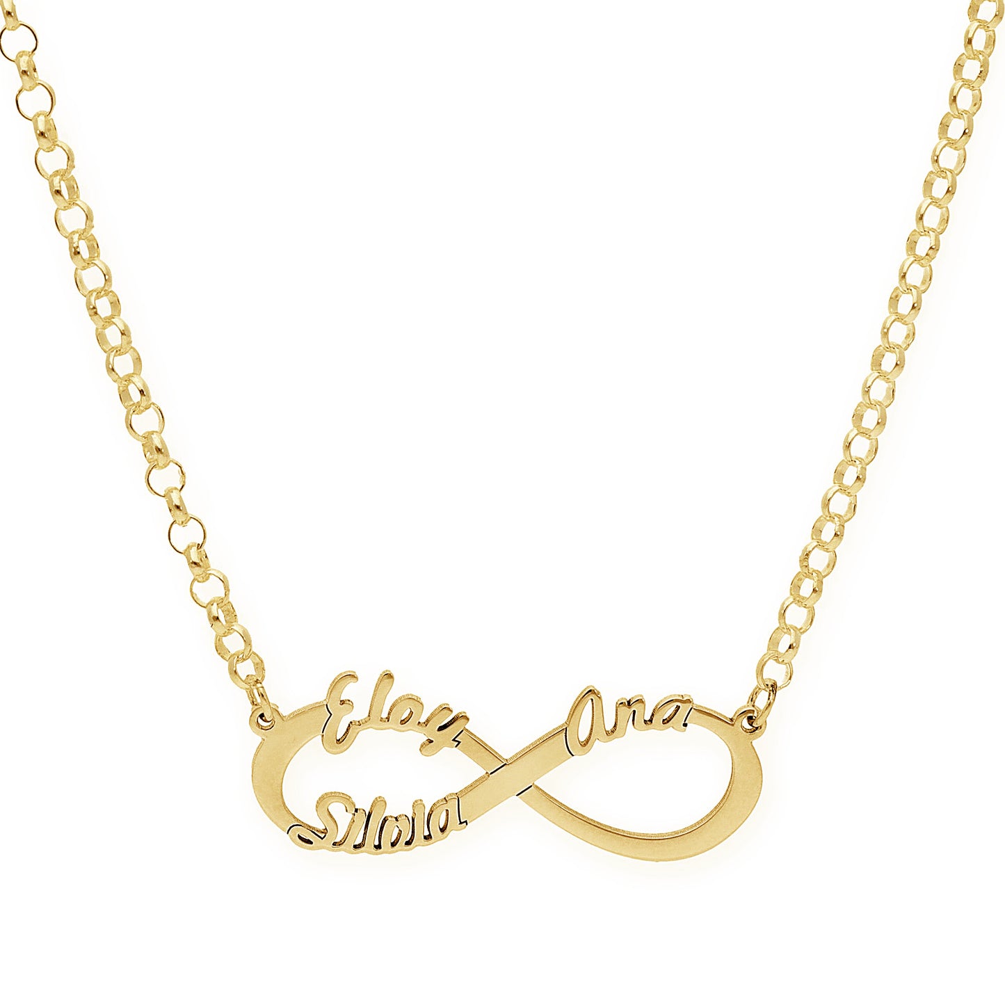 Colgante Infinito con Nombres de Plata 925