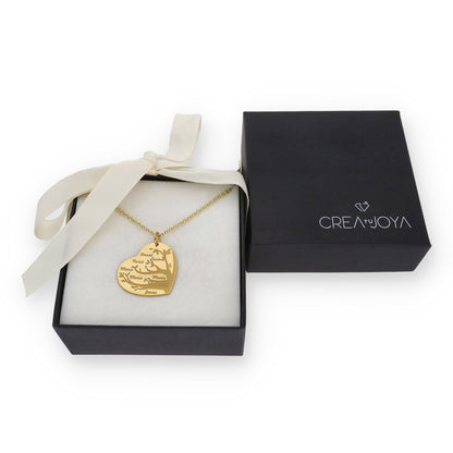 Collar Flora Corazón y árbol con nombres en Plata 925