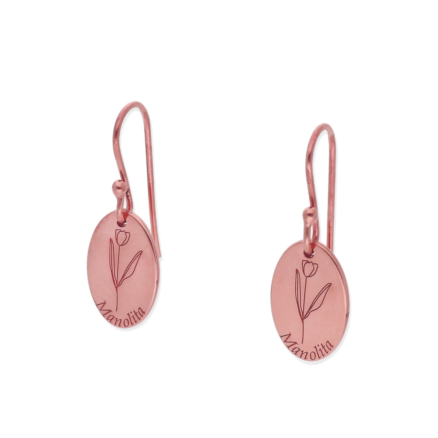 Pendientes Asha Nombre en Plata 925 y Baño Oro 18k