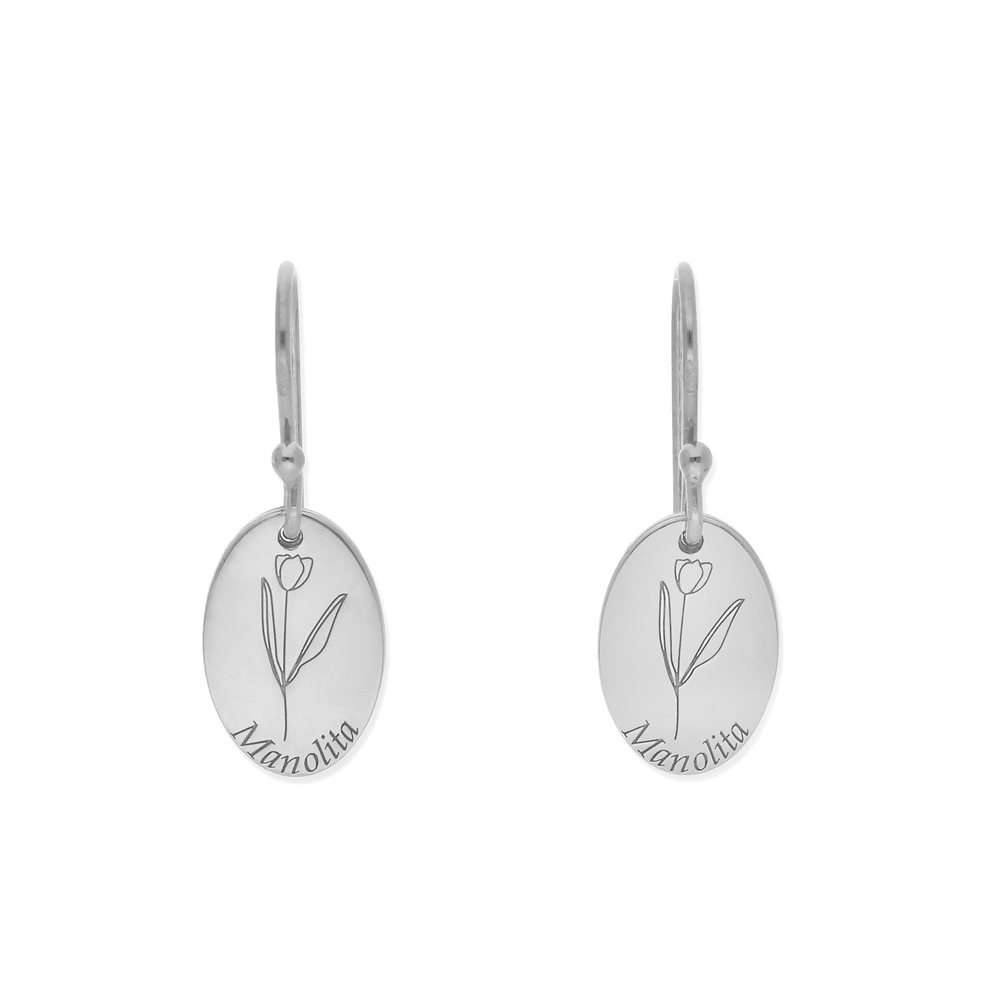 Pendientes Asha Nombre en Plata 925 y Baño Oro rosa 18k