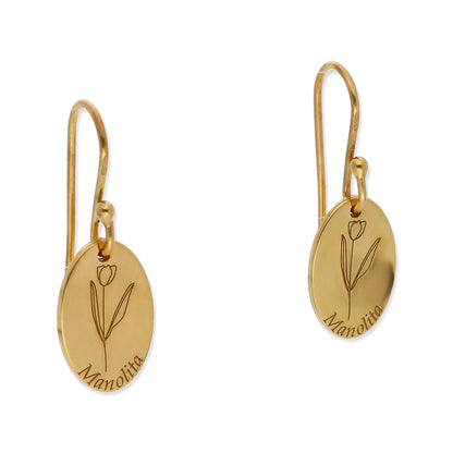 Pendientes Asha Nombre en Plata 925 y Baño Oro rosa 18k