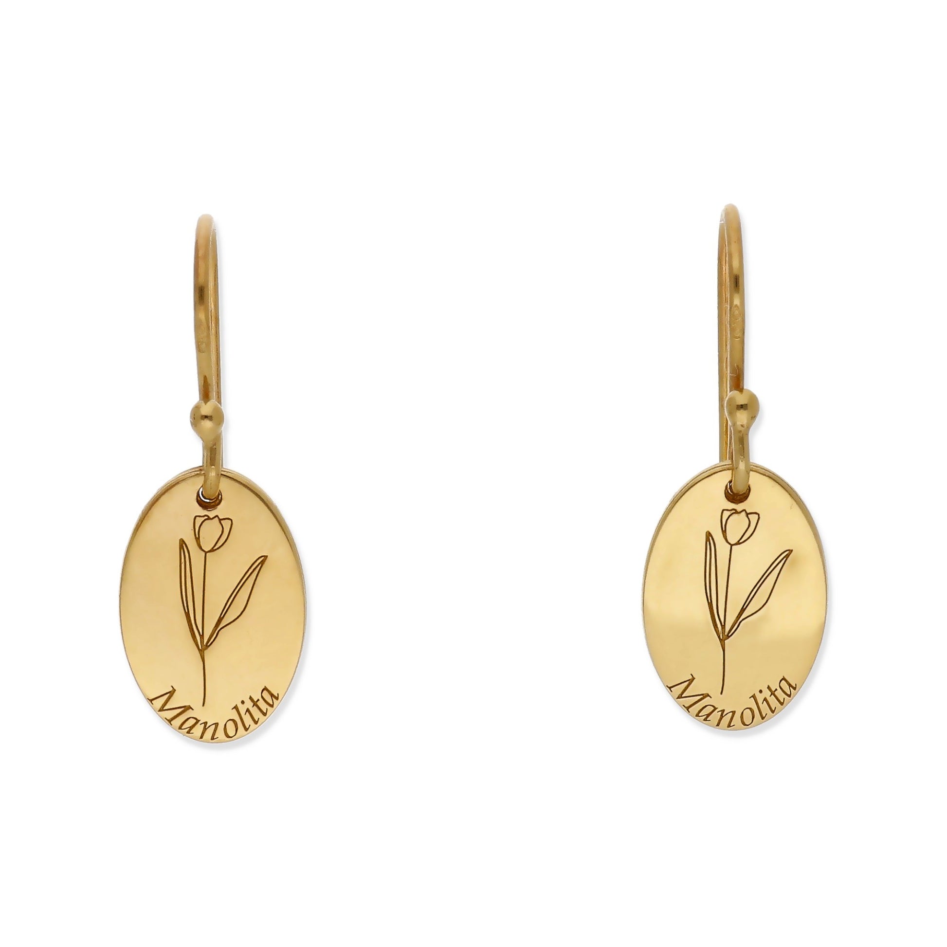 Pendientes Asha Nombre en Plata 925 y Baño Oro rosa 18k