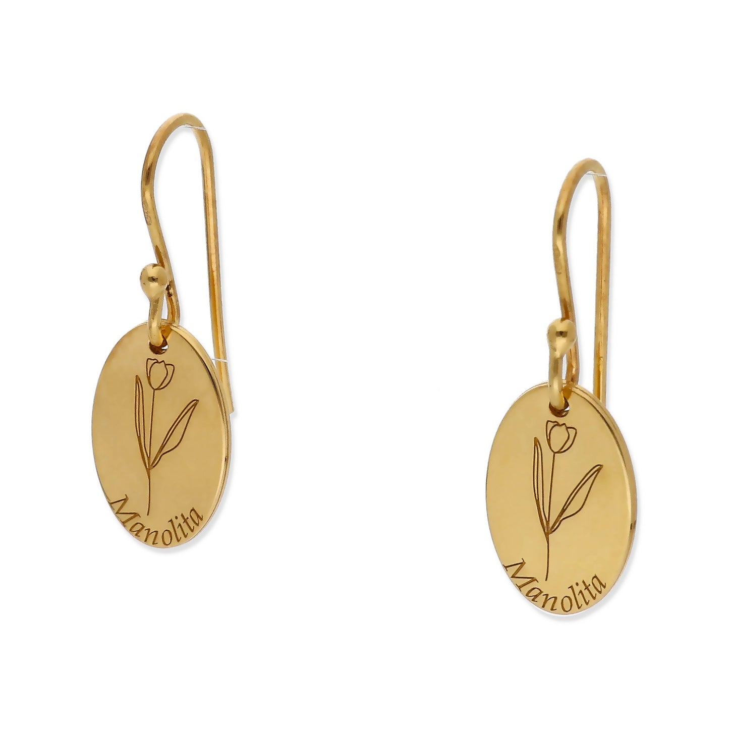 Pendientes Asha Nombre en Plata 925 y Baño Oro rosa 18k