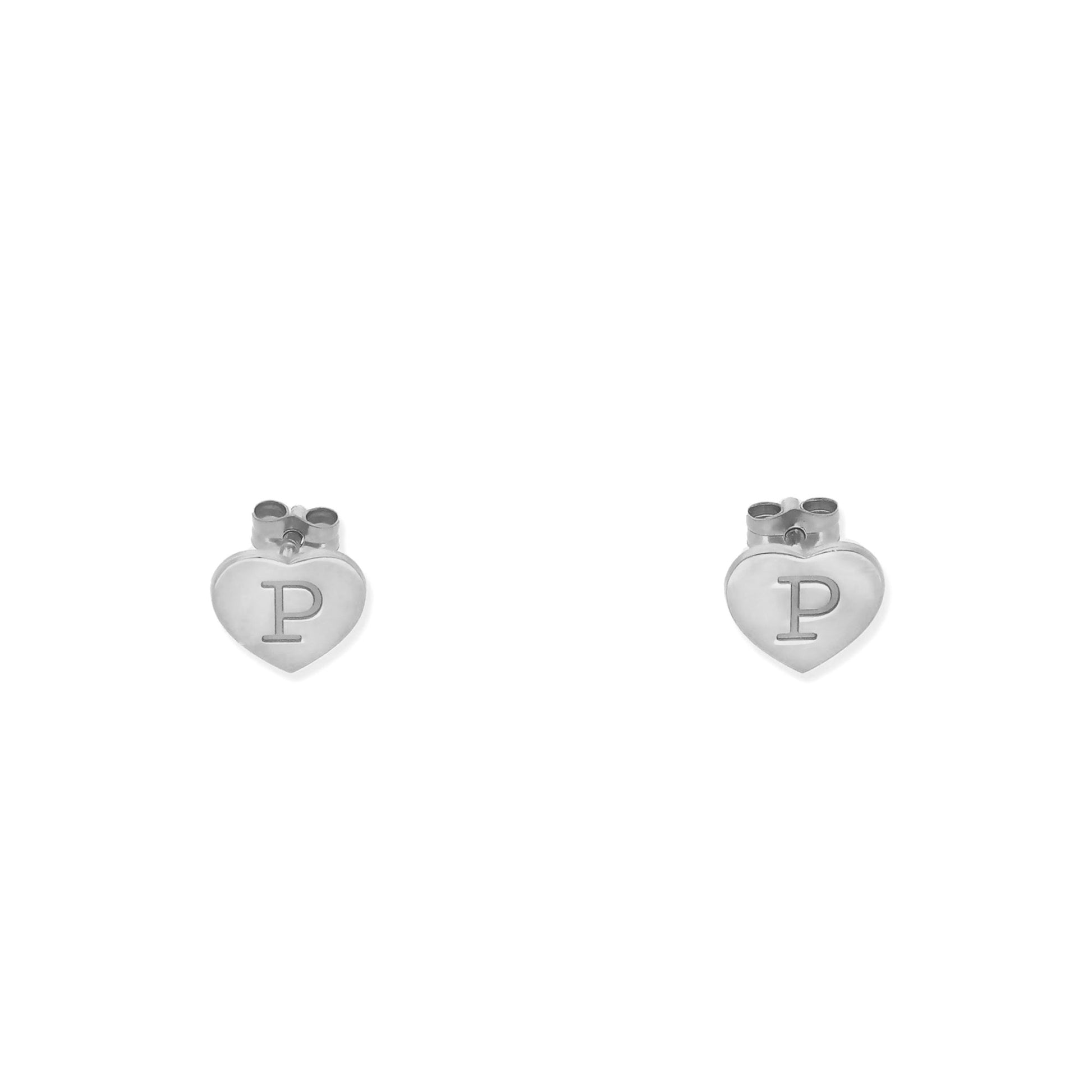 Pendientes Abril Corazón Inicial en Plata 925
