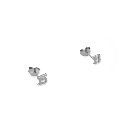 Pendientes Juliet Inicial y Número en Plata 925