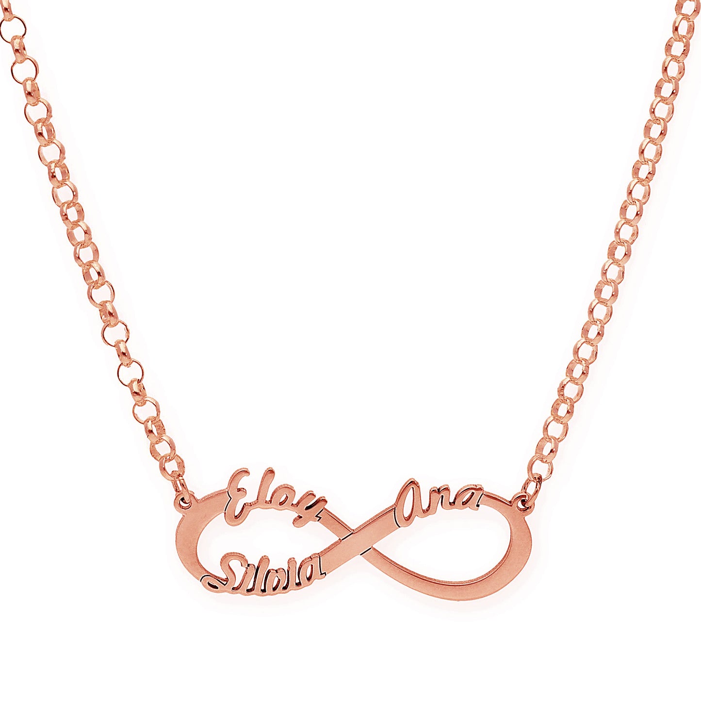 Colgante Infinito con Nombres de Plata 925