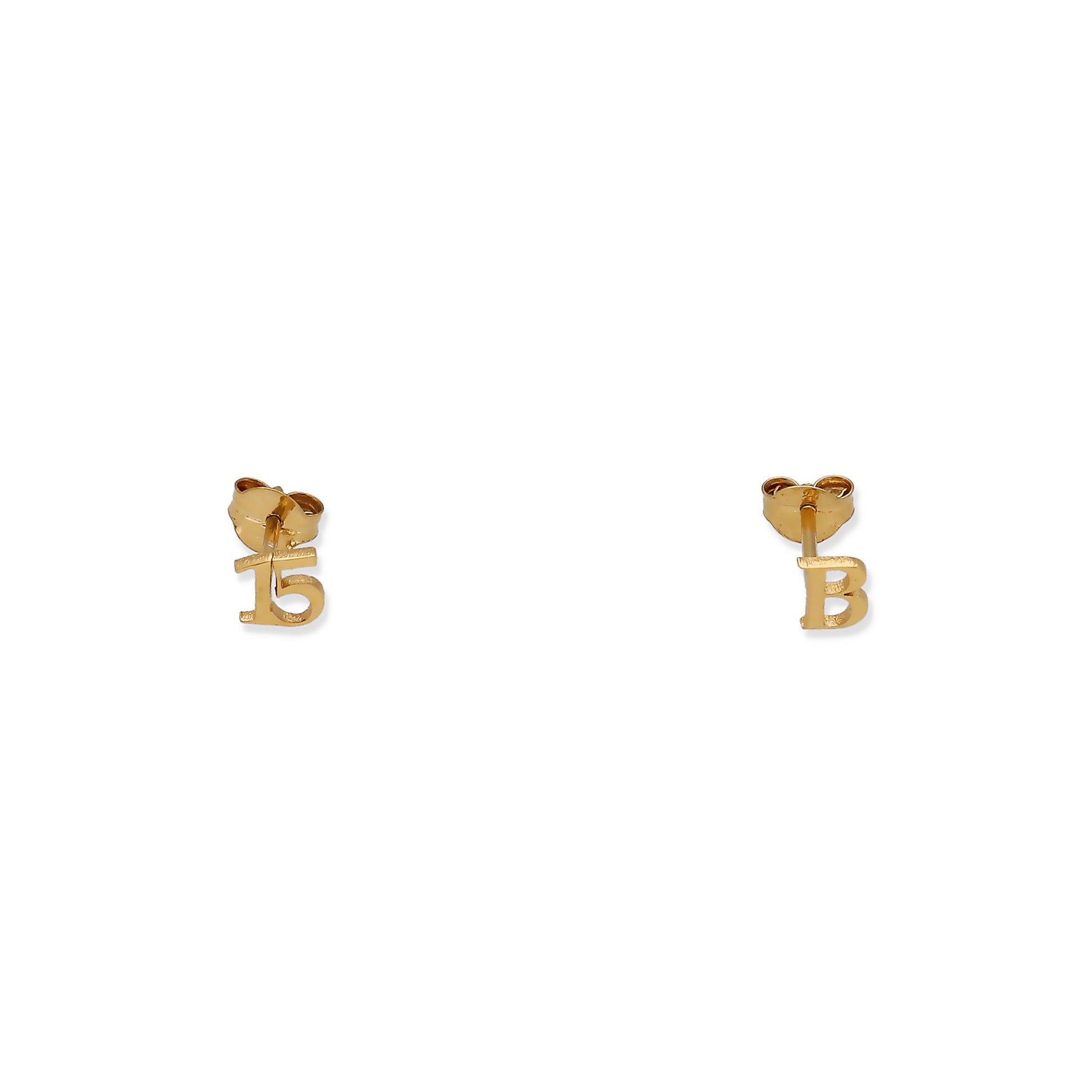 Pendientes Juliet Inicial y Número en Plata 925 y Baño Oro rosa 18k