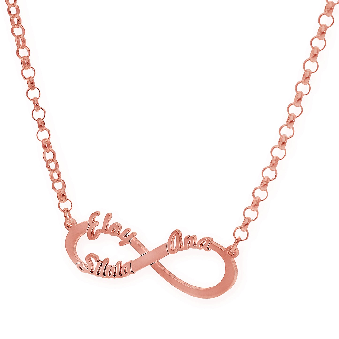 Colgante Infinito con Nombres de Plata 925