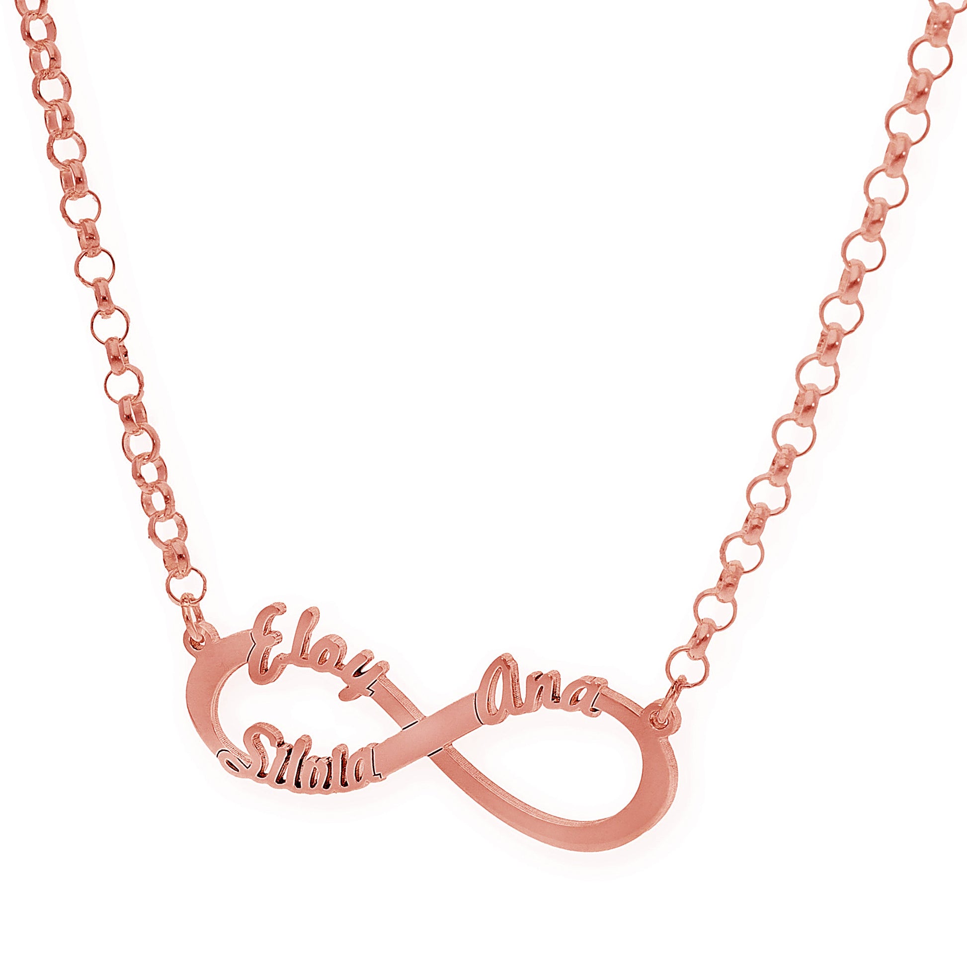 Colgante Infinito con Nombres de Plata 925