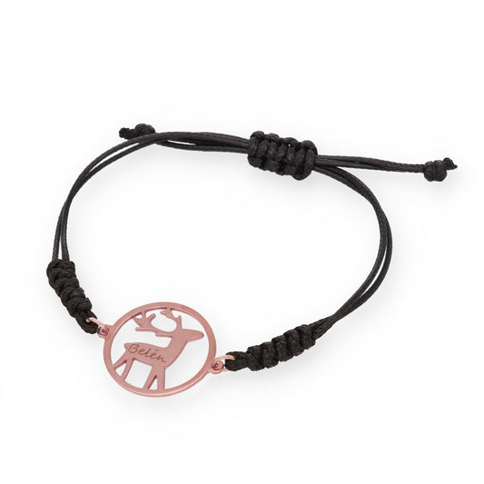Pulsera Reno Macramé en Plata de Ley 925 y Baño Oro rosa 18k