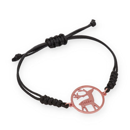 Pulsera Reno Macramé en Plata de Ley 925 y Baño Oro rosa 18k
