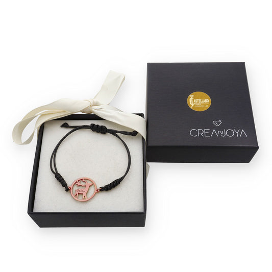 Pulsera Reno Macramé en Plata de Ley 925 y Baño Oro rosa 18k