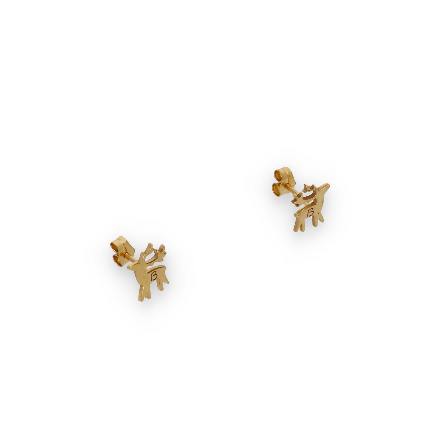 Pendientes Reno Inicial en Plata de Ley 925 y Baño Oro 18k