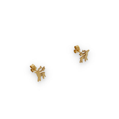 Pendientes Reno Inicial en Plata de Ley 925 y Baño Oro 18k