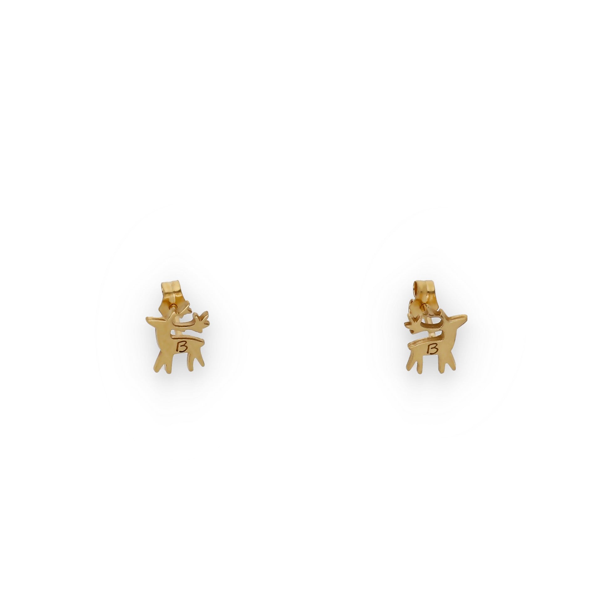 Pendientes Reno Inicial en Plata de Ley 925 y Baño Oro 18k