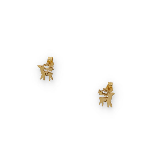 Pendientes Reno Inicial en Plata de Ley 925 y Baño Oro 18k
