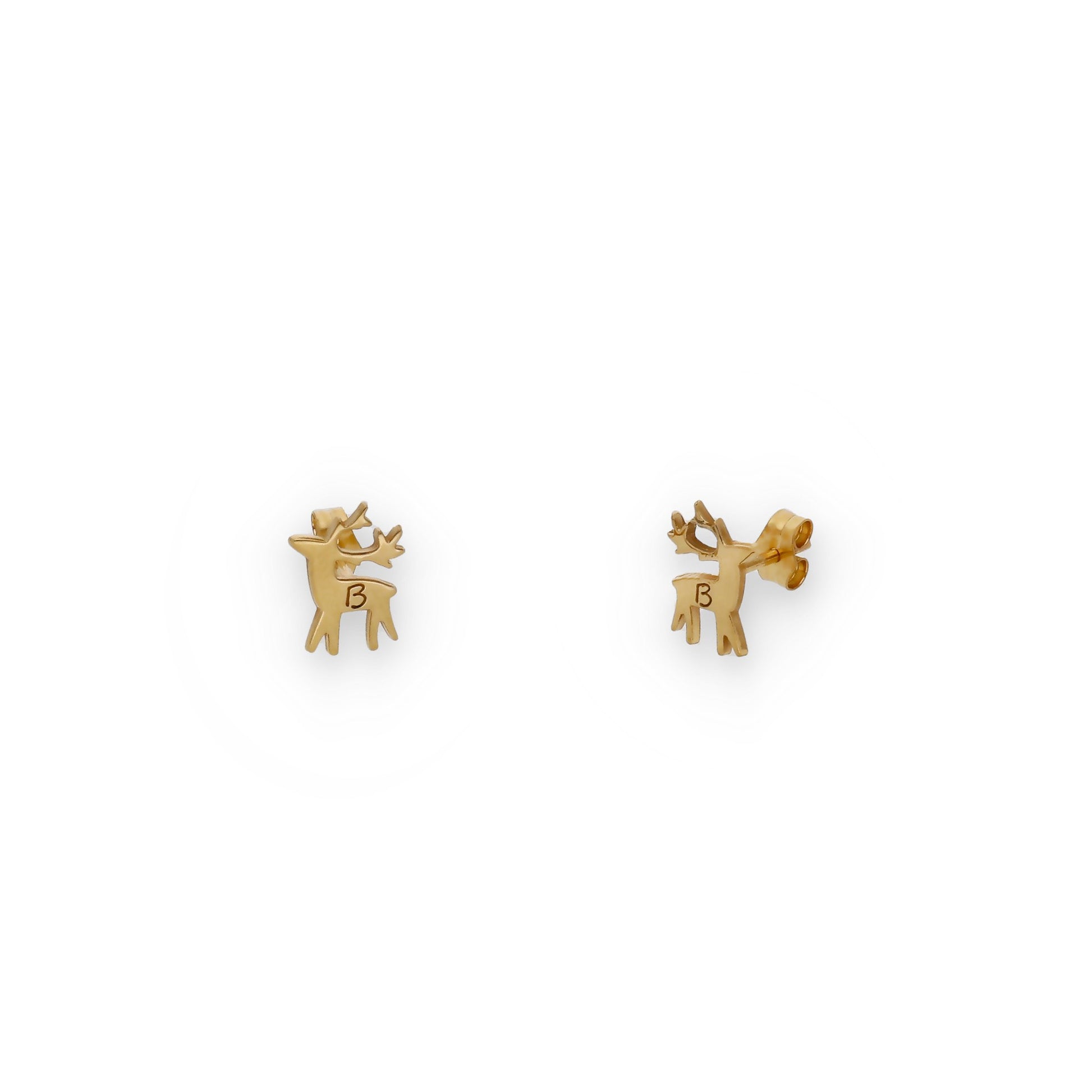 Pendientes Reno Inicial en Plata de Ley 925 y Baño Oro 18k