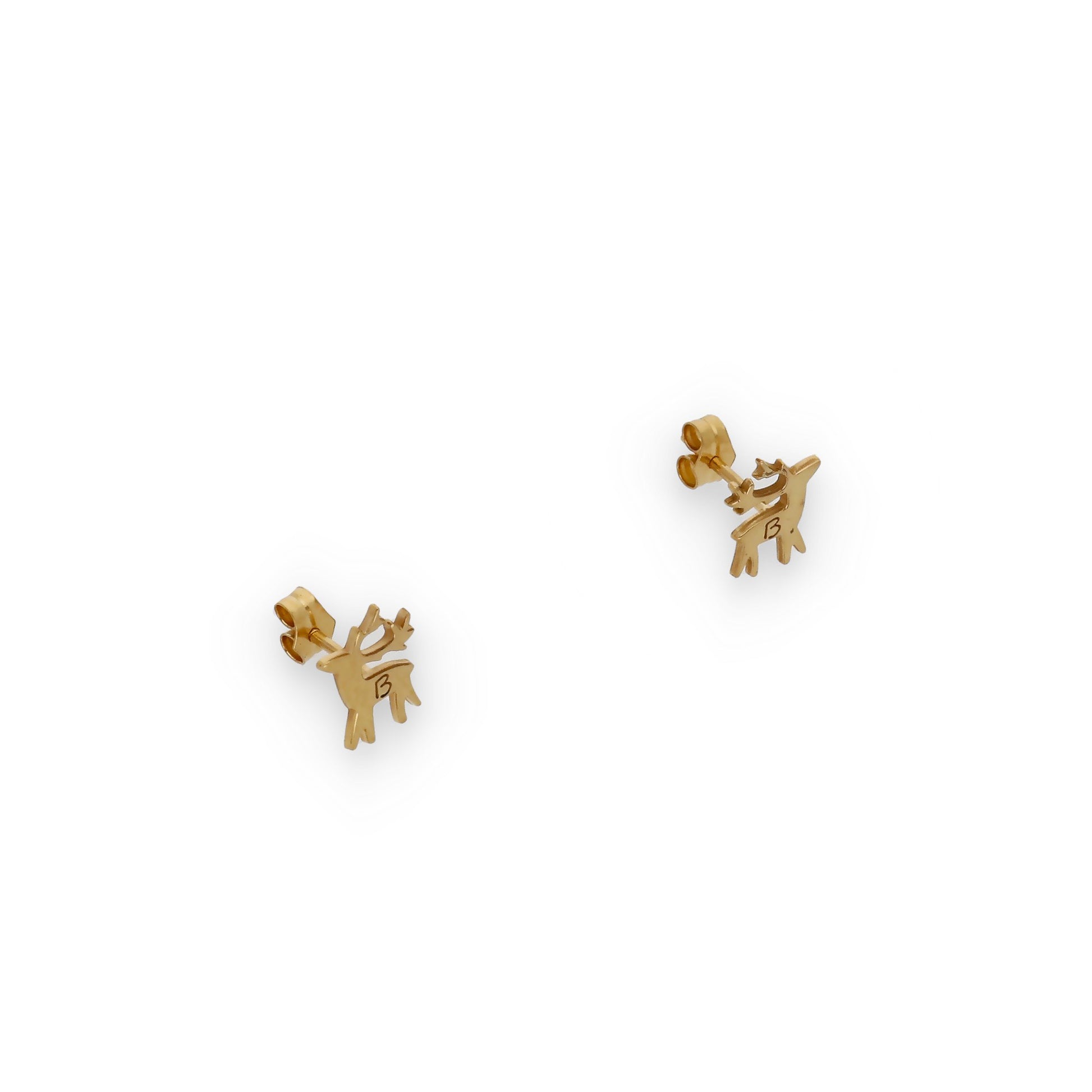 Pendientes Reno Inicial en Plata de Ley 925 y baño Oro rosa 18k