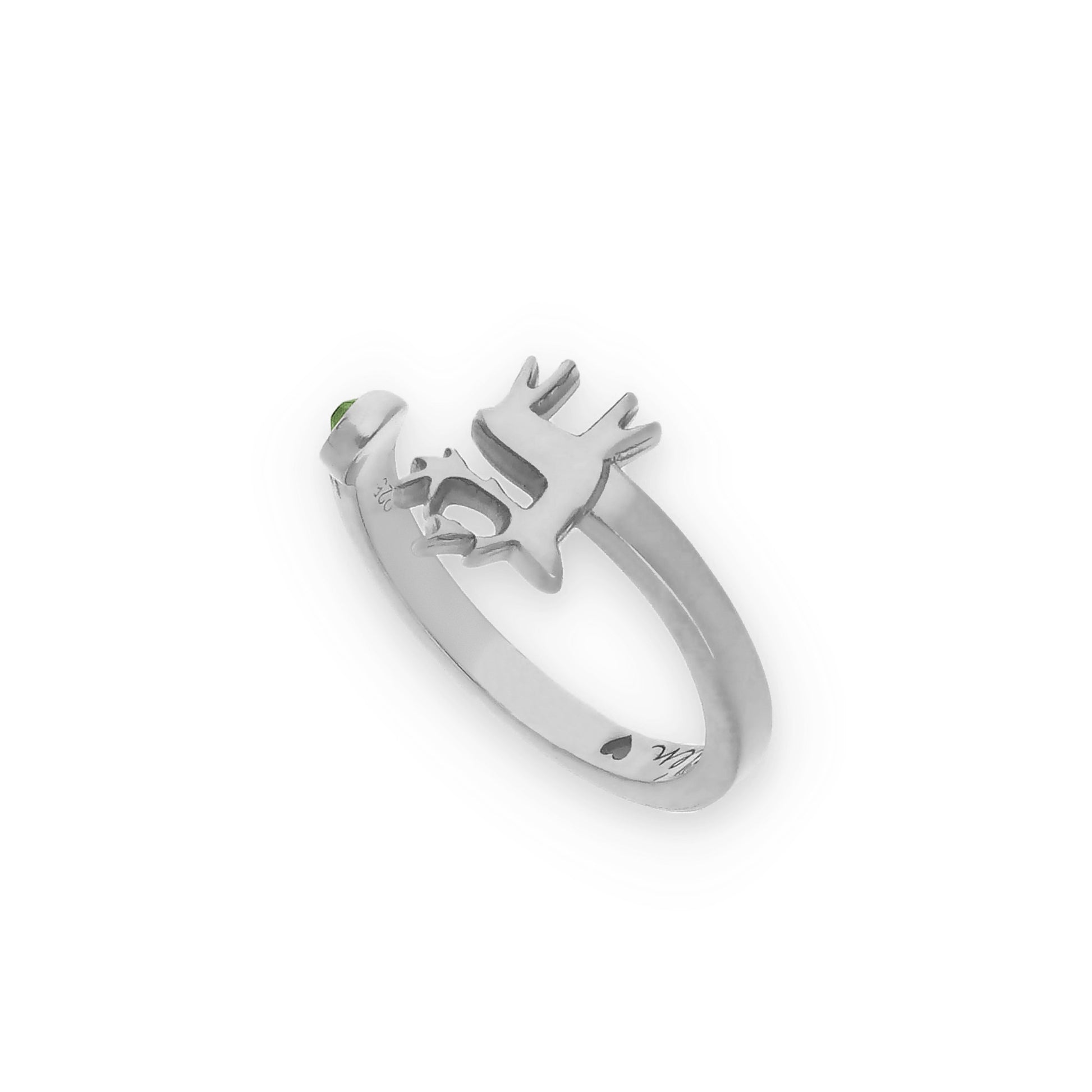 Anillo Reno Nombre y Piedra Color en Plata de Ley 925