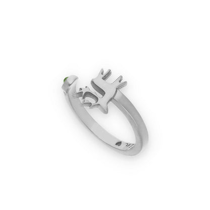 Anillo Reno Nombre y Piedra Color en Plata de Ley 925 y Baño Oro rosa 18k