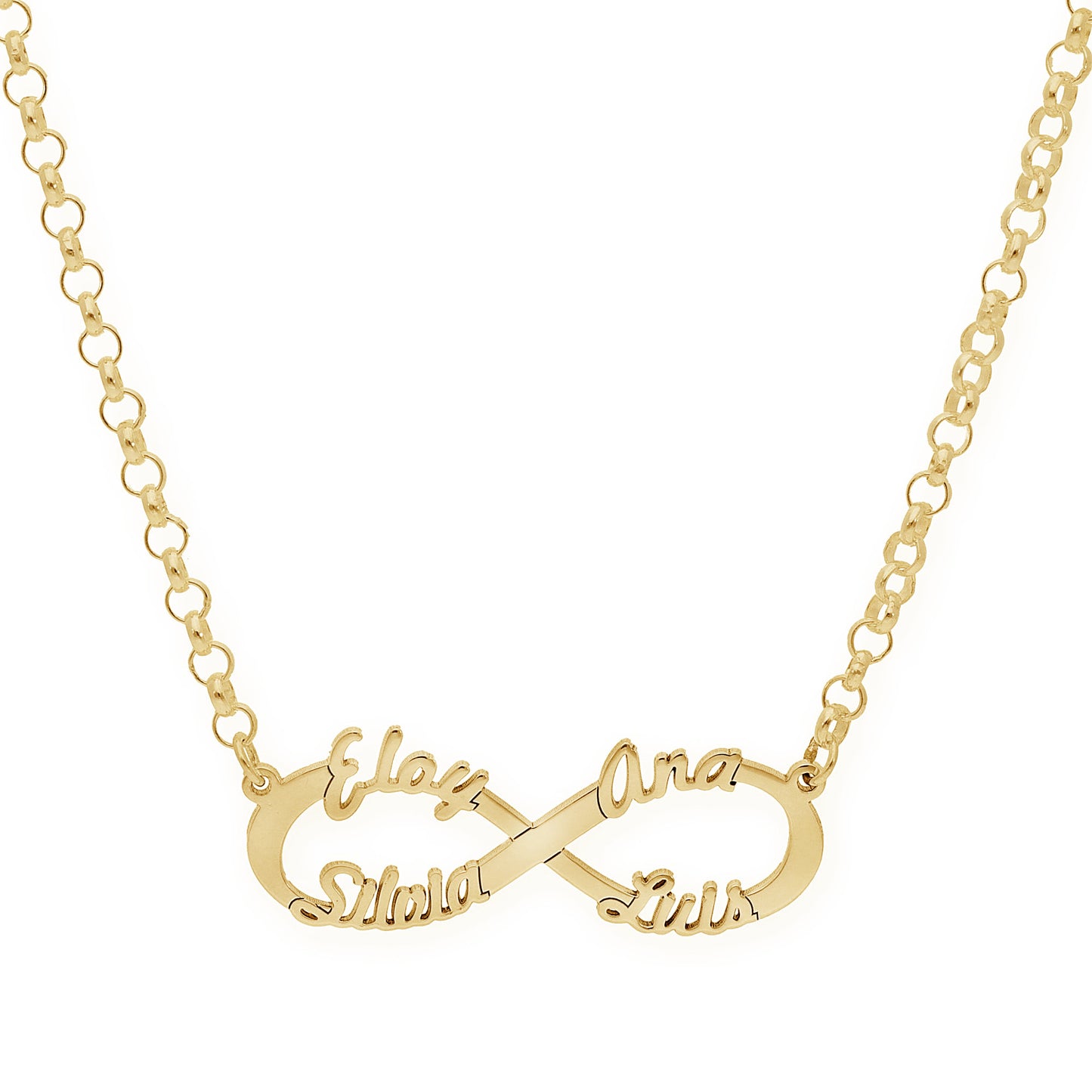 Colgante Infinito con Nombres de Plata 925