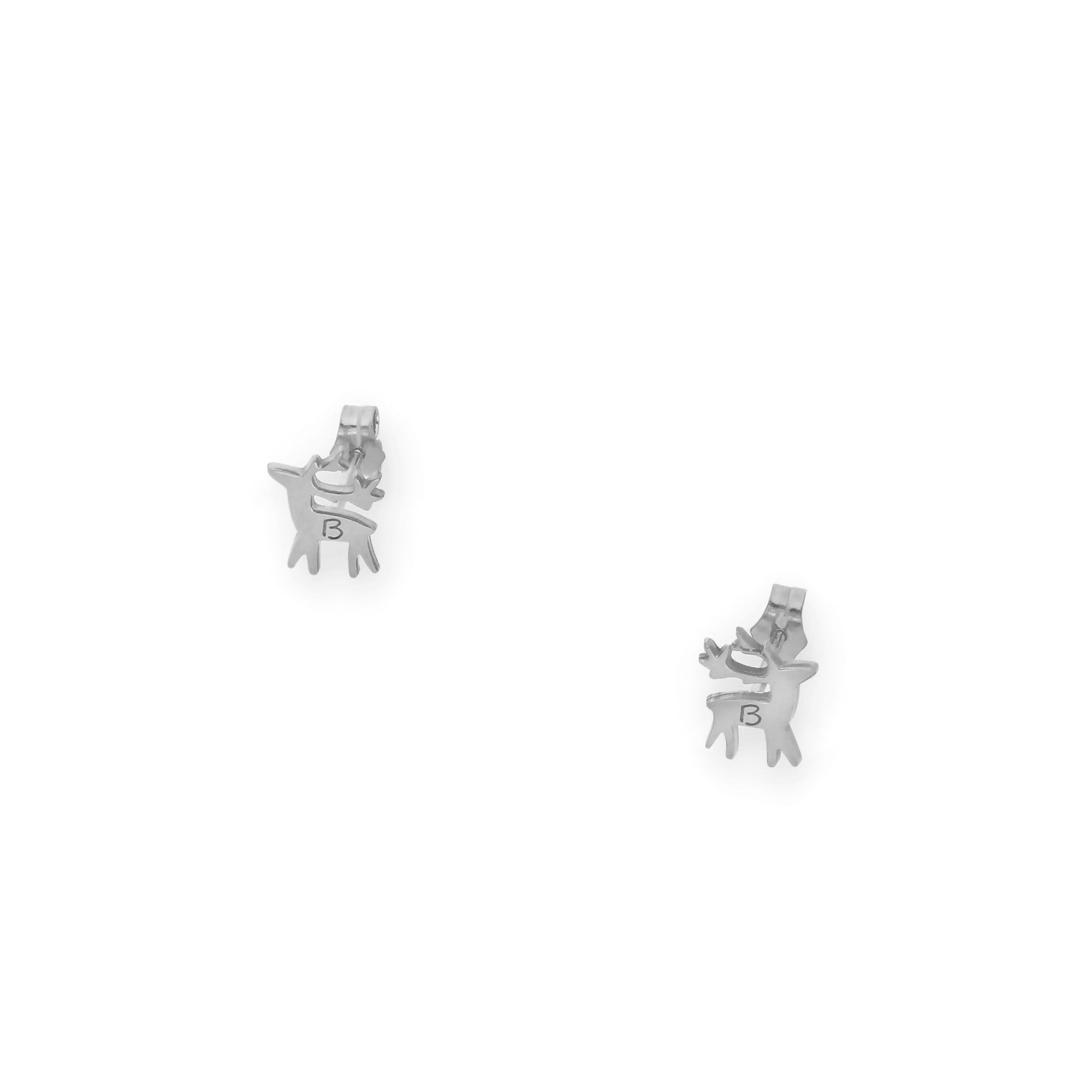 Pendientes Reno Inicial en Plata de Ley 925 y Baño Oro 18k