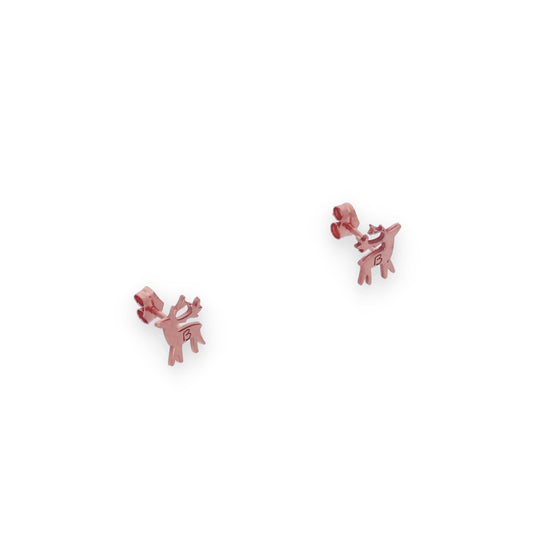 Pendientes Reno Inicial en Plata de Ley 925 y baño Oro rosa 18k