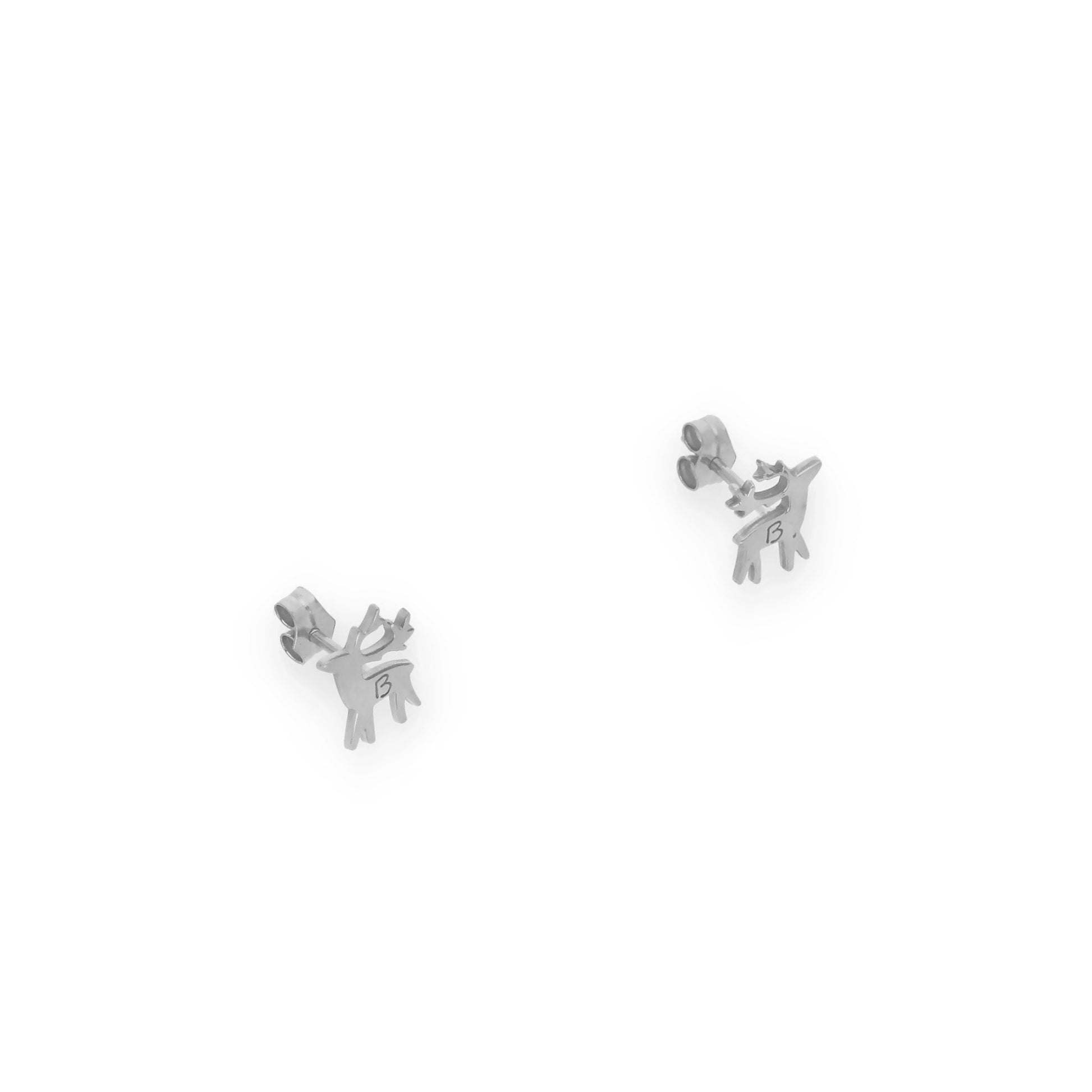 Pendientes Reno Inicial en Plata de Ley 925 y baño Oro rosa 18k