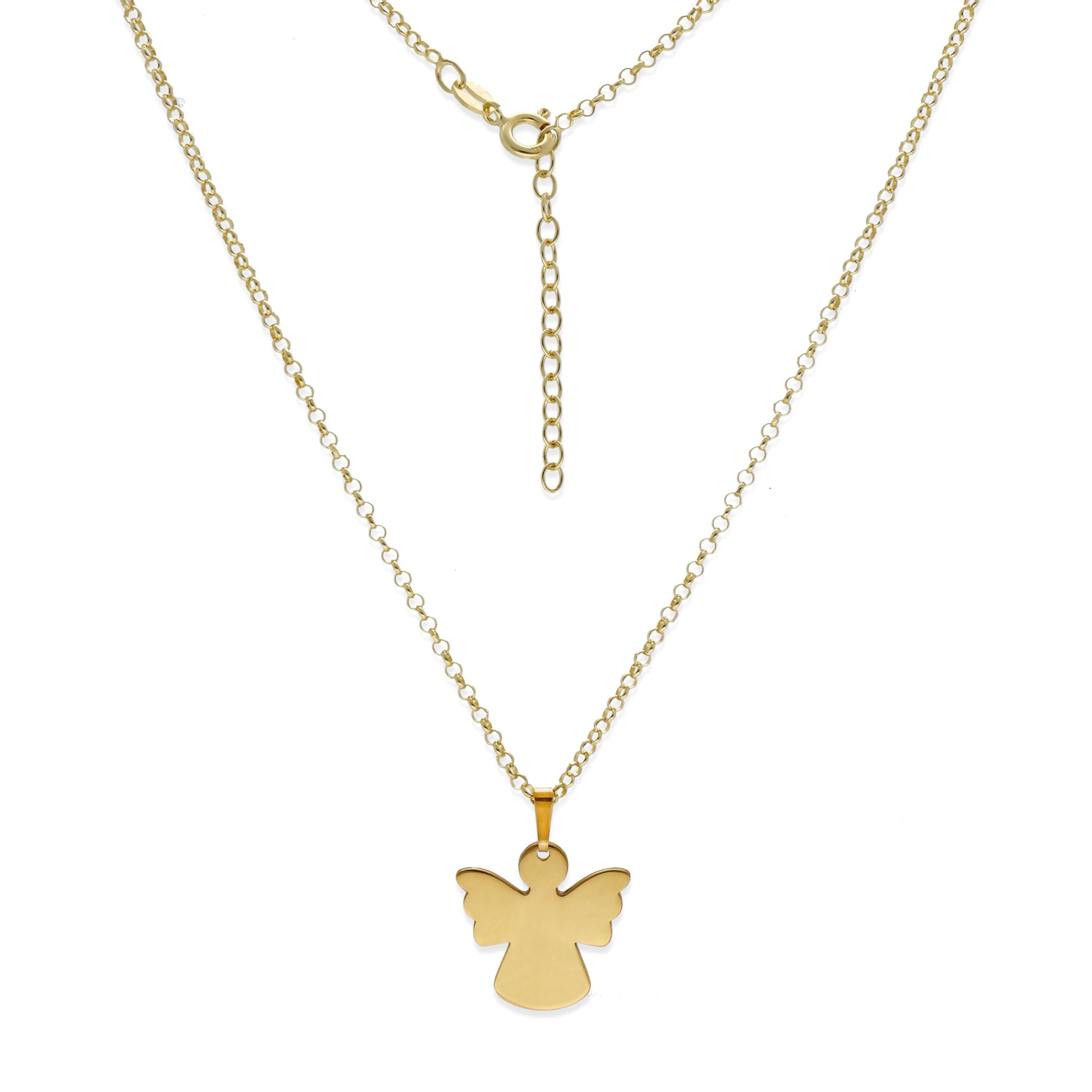 Colgante Ángel Inicial en Plata 925 y Baño Oro rosa 18k
