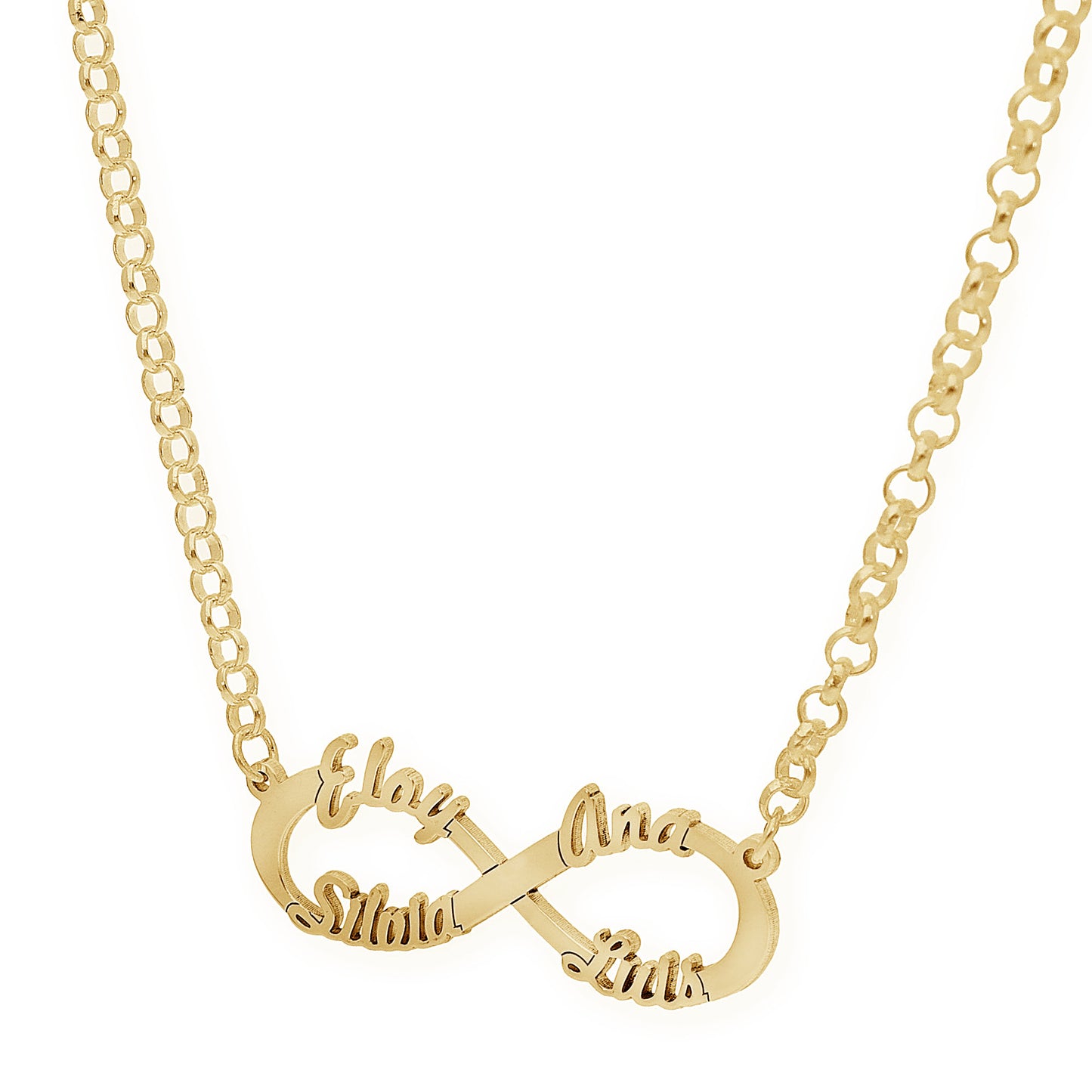 Colgante Infinito con Nombres de Plata 925