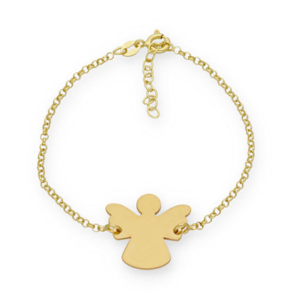 Pulsera Ángel Inicial en Plata de Ley 925 y Baño Oro rosa 18k