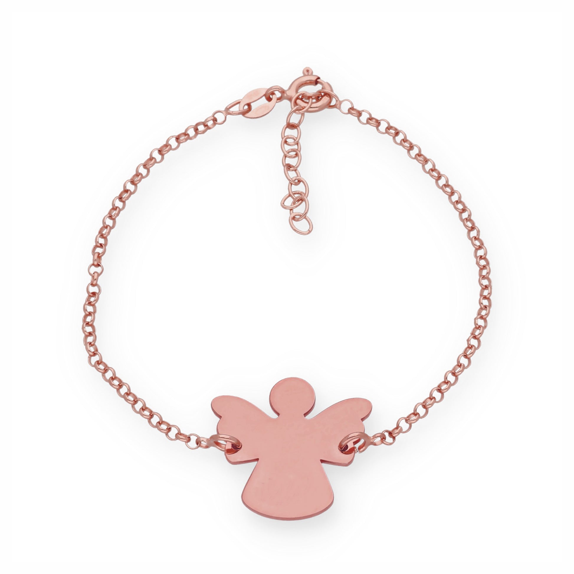 Pulsera Ángel Inicial en Plata de Ley 925 y Baño Oro rosa 18k