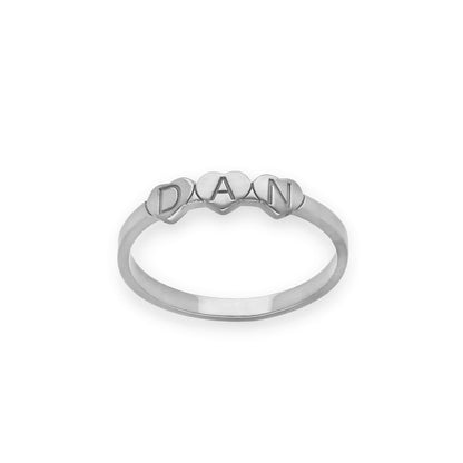 Anillo Dina Corazones letras en Plata 925