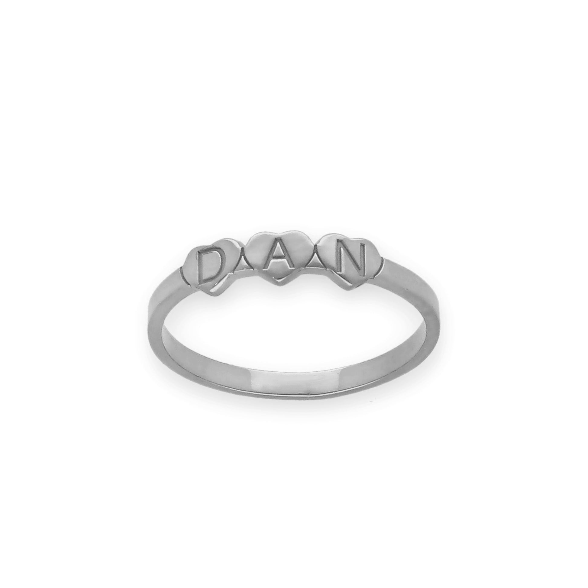 Anillo Dina Corazones letras en Plata 925