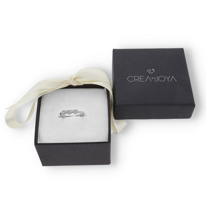 Anillo Dina Corazones letras en Plata 925