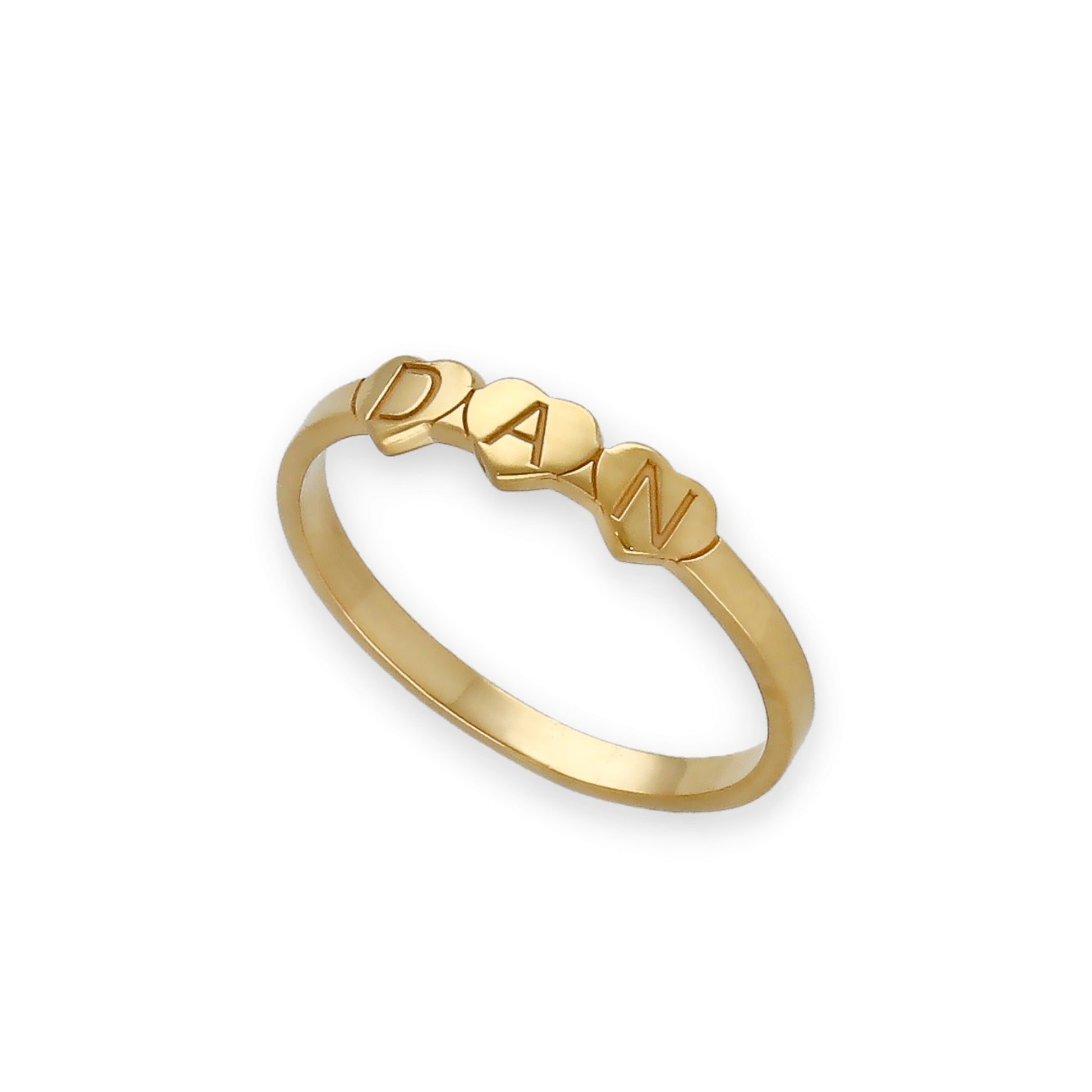 Anillo Dina Corazones letras en Plata 925